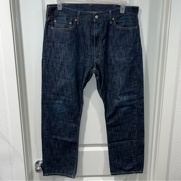 Levi's 513 Straight Denim Jeans Men's Size W38xL30 navy Blue 5-Pocket - Picture 1 of 12
